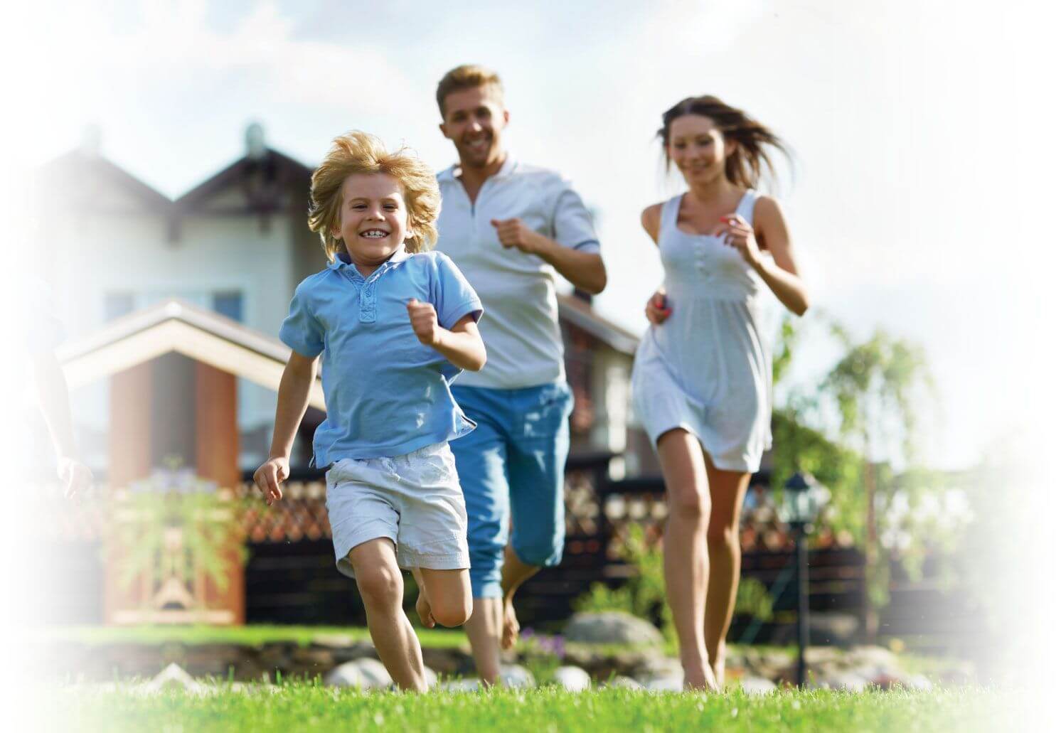 Using GEM's hvac summer maintenance checklist means more time to enjoy being outside, like the family of three in the photo