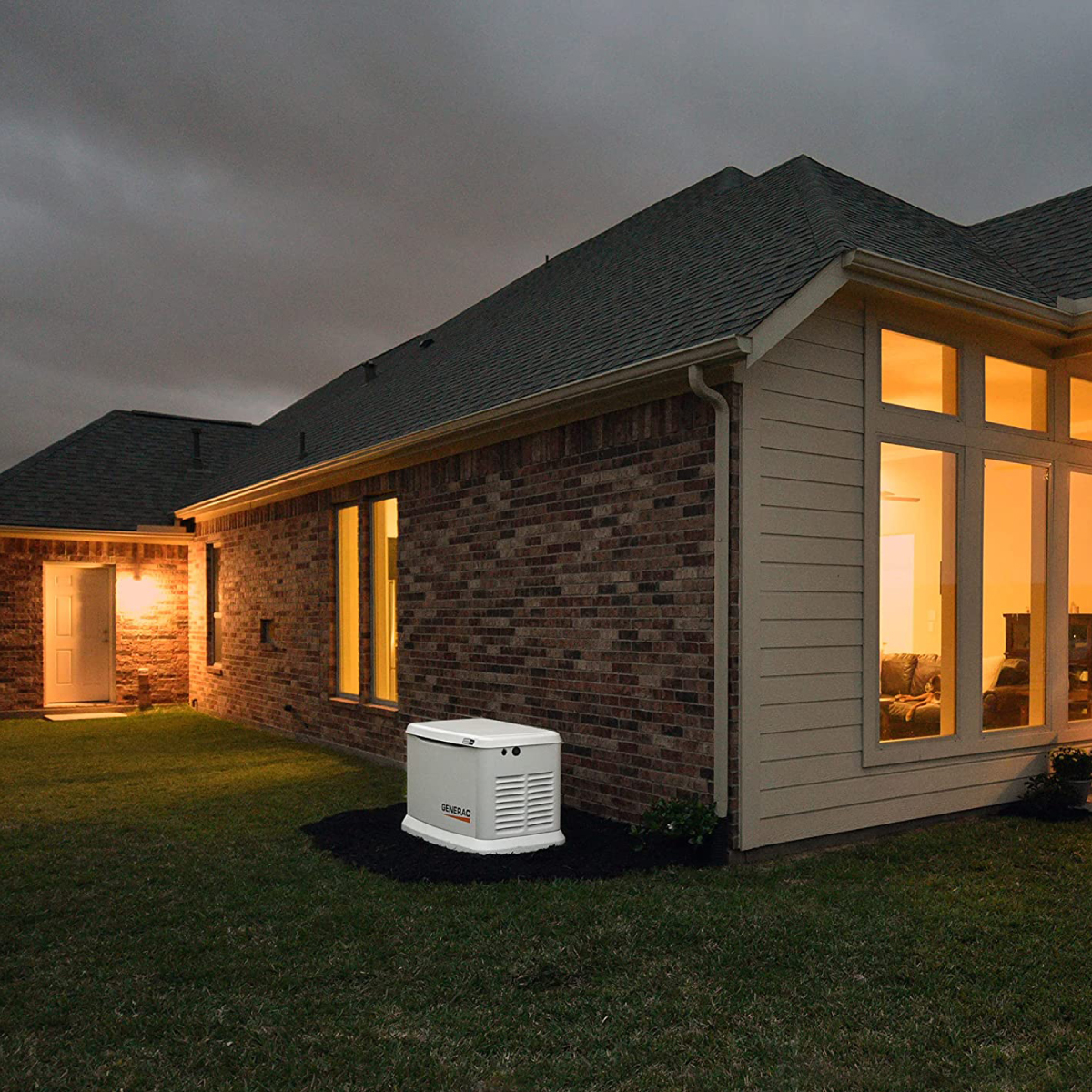 Generac generator installed outside of home
