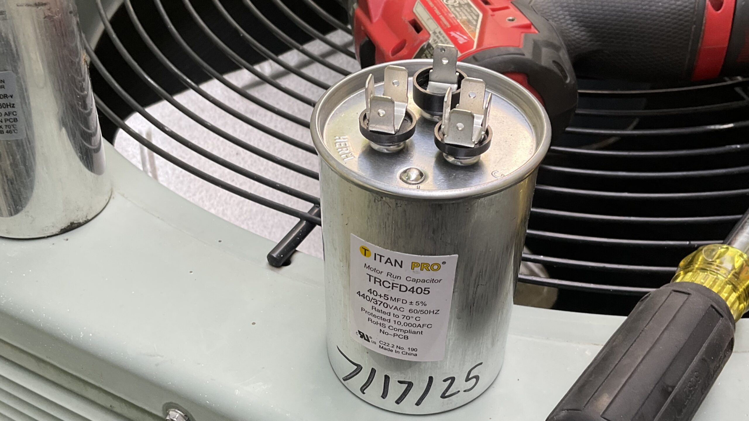 GEM can help spot ac capacitor failure signs like in the one shown in the photo
