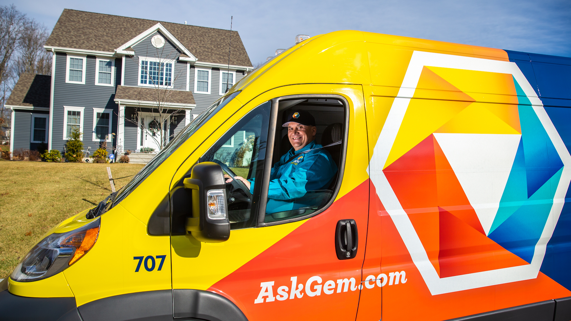 GEM Technician Inside Van Outside Out