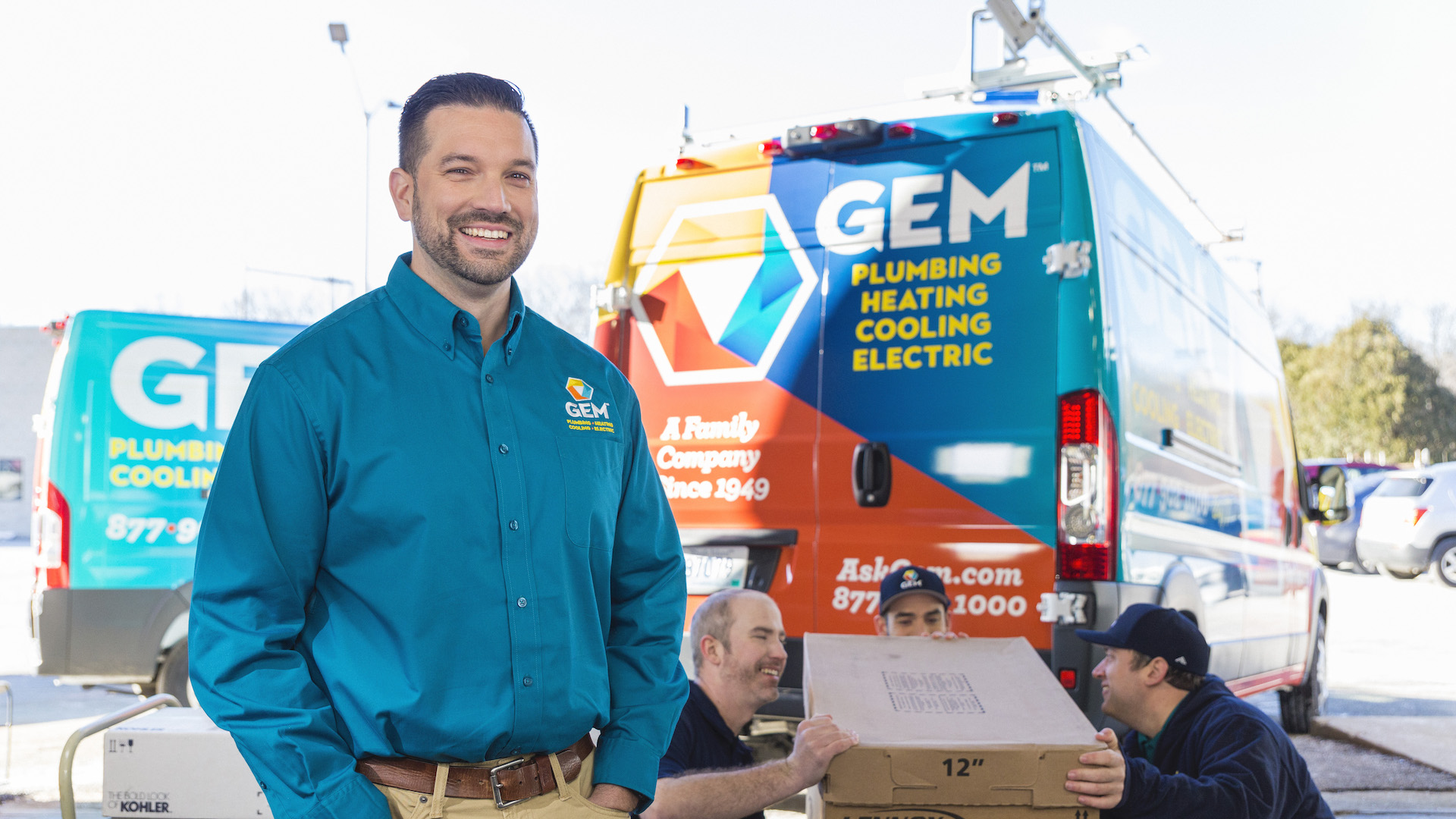 Gem Technician Standing infront of Van