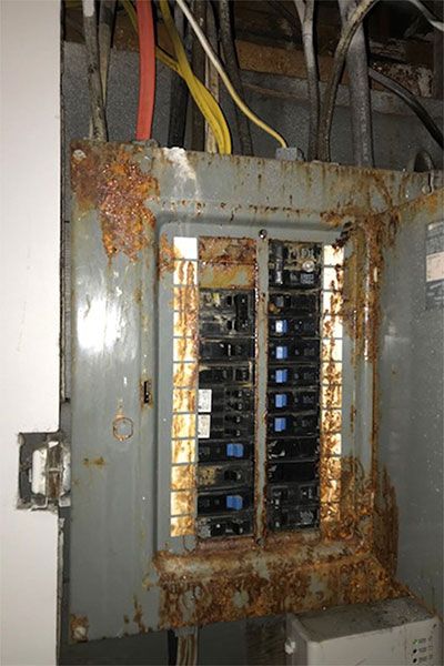 A rusty electrical panel